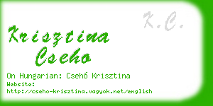 krisztina cseho business card