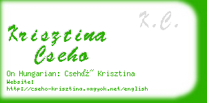 krisztina cseho business card